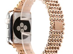 Curea iUni compatibila cu Apple Watch 1/2/3/4/5/6/7, 40mm, Luxury, Otel Inoxidabil, Rose Gold