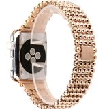 Curea iUni compatibila cu Apple Watch 1/2/3/4/5/6/7, 40mm, Luxury, Otel Inoxidabil, Rose Gold